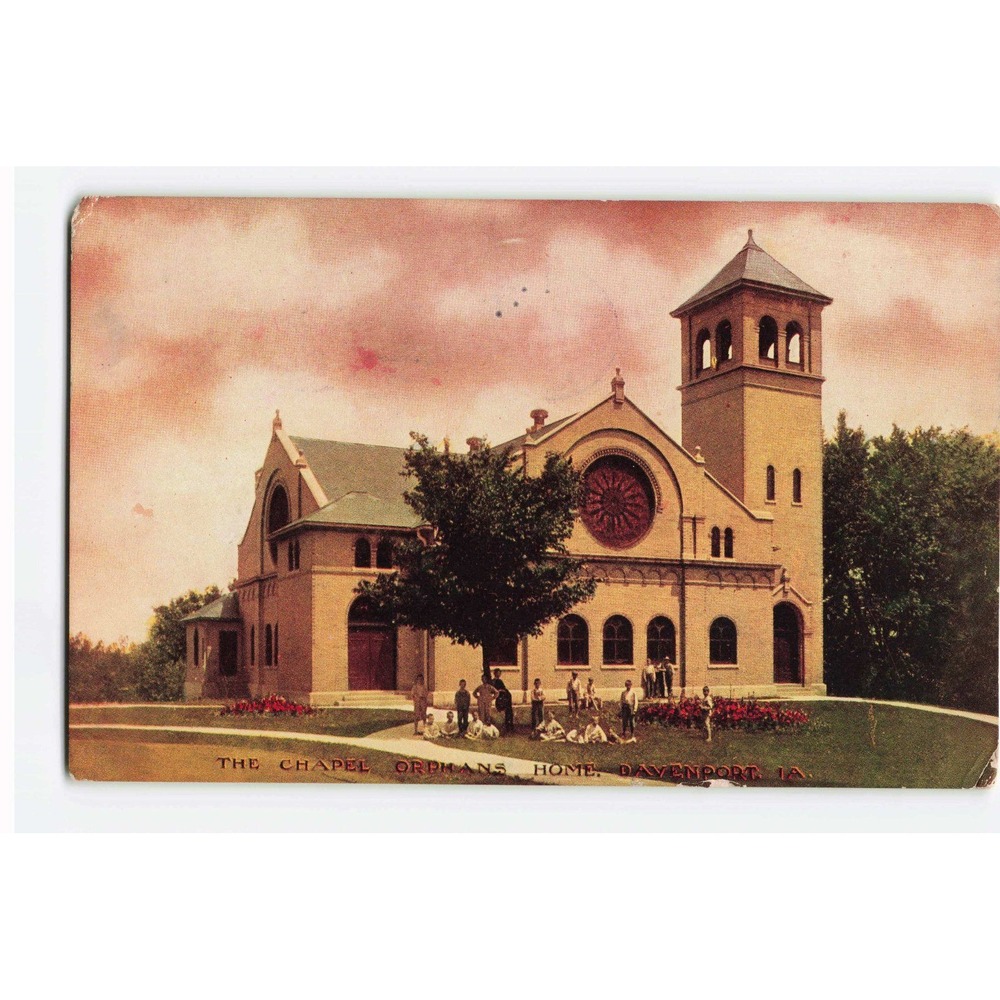 1912 The Chapel Orphans Home Davenport Iowa Postcard Rock Island Post Card Co